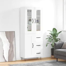 Tall white glossy plywood sideboard 69.5x34x180 cm by , Sideboards - Ref: Foro24-3198691, Price: 187,51 €, Discount: %