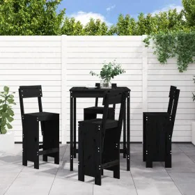 Set de mesa y taburetes altos jardín 5 piezas madera pino negro de , Conjuntos de jardín - Ref: Foro24-3157803, Precio: 353,3...