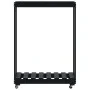 Leñero con ruedas madera maciza de pino negro 76,5x40x108 cm de , Bolsas y soportes de leña - Ref: Foro24-833334, Precio: 80,...