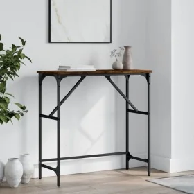 Mesa consola madera de ingeniería roble ahumado 75x32x75 cm de , Mesas auxiliares - Ref: Foro24-834062, Precio: 39,34 €, Desc...