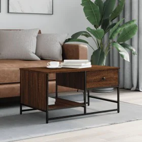Engineered wood brown oak coffee table 85.5x51x45 cm by , Coffee table - Ref: Foro24-835343, Price: 39,64 €, Discount: %