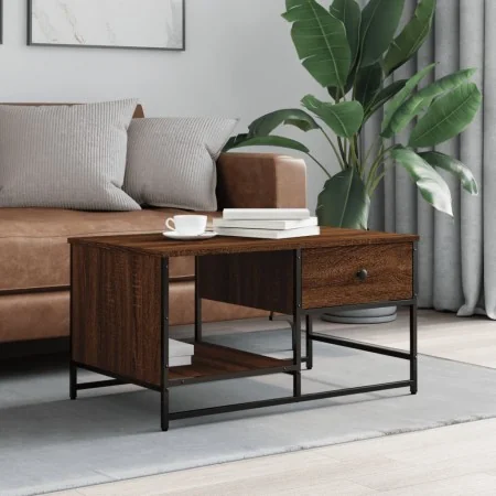Engineered wood brown oak coffee table 85.5x51x45 cm by , Coffee table - Ref: Foro24-835343, Price: 39,64 €, Discount: %