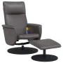 Sillón de masaje reclinable con reposapiés cuero sintético gris de , Sillones - Ref: Foro24-356559, Precio: 132,42 €, Descuen...