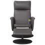 Sillón de masaje reclinable con reposapiés cuero sintético gris de , Sillones - Ref: Foro24-356559, Precio: 132,42 €, Descuen...