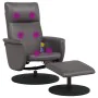 Sillón de masaje reclinable con reposapiés cuero sintético gris de , Sillones - Ref: Foro24-356559, Precio: 132,42 €, Descuen...