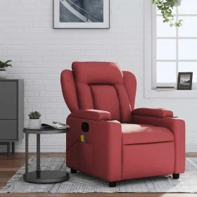 Sillón de masaje reclinable cuero sintético rojo tinto de , Sillones - Ref: Foro24-372438, Precio: 233,63 €, Descuento: %
