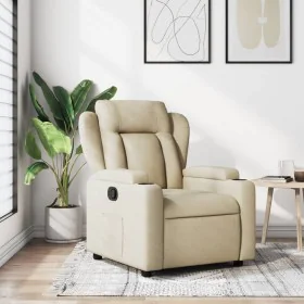 Sillón reclinable de tela crema de , Sillones - Ref: Foro24-372412, Precio: 194,28 €, Descuento: %
