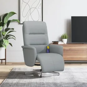 Sillón reclinable de masaje con reposapiés tela gris claro de , Sillones - Ref: Foro24-356573, Precio: 238,56 €, Descuento: %