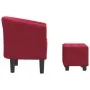 Sillón con taburete terciopelo rojo tinto de , Sillones - Ref: Foro24-356455, Precio: 182,83 €, Descuento: %