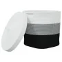 Cesta de almacenaje con tapa algodón blanco y negro Ø40x35 cm de , Cestas - Ref: Foro24-358499, Precio: 37,72 €, Descuento: %