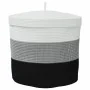 Cesta de almacenaje con tapa algodón blanco y negro Ø40x35 cm de , Cestas - Ref: Foro24-358499, Precio: 37,72 €, Descuento: %