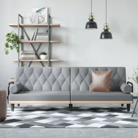 Sofá cama con reposabrazos tela gris claro de , Sofás - Ref: Foro24-351937, Precio: 271,46 €, Descuento: %