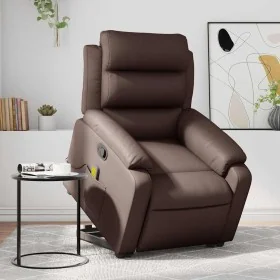 Sillón reclinable de masaje de pie de cuero sintético marrón de , Sillones - Ref: Foro24-3205051, Precio: 307,33 €, Descuento: %
