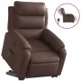 Sillón reclinable elevable eléctrico de cuero sintético marrón de , Sillones - Ref: Foro24-3205058, Precio: 351,53 €, Descuen...
