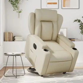 Cream synthetic leather electric reclining lift chair by , Armchairs - Ref: Foro24-3204559, Price: 339,05 €, Discount: %