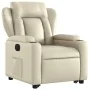 Sillón reclinable elevable eléctrico de cuero sintético crema de , Sillones - Ref: Foro24-3204559, Precio: 339,05 €, Descuent...