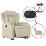 Sillón reclinable elevable eléctrico de cuero sintético crema de , Sillones - Ref: Foro24-3204559, Precio: 339,05 €, Descuent...