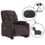Electric reclining and lift massage armchair in dark brown fabric. by , Armchairs - Ref: Foro24-3204637, Price: 349,46 €, Dis...