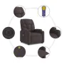 Electric reclining and lift massage armchair in dark brown fabric. by , Armchairs - Ref: Foro24-3204637, Price: 349,46 €, Dis...
