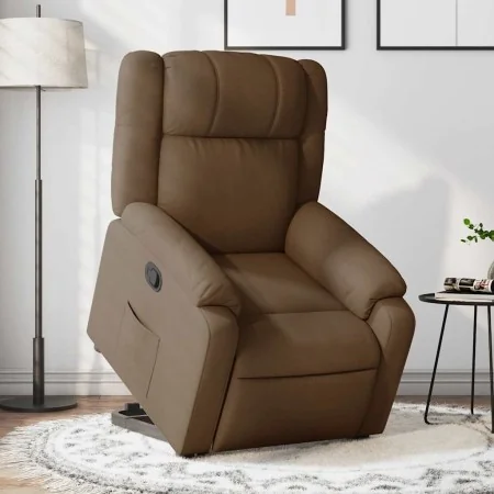 Sillón reclinable elevable de tela marrón de , Sillones - Ref: Foro24-3205206, Precio: 321,94 €, Descuento: %