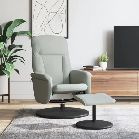 Sillón reclinable con reposapiés terciopelo gris claro de , Sillones - Ref: Foro24-356689, Precio: 176,13 €, Descuento: %