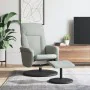 Sillón reclinable con reposapiés terciopelo gris claro de , Sillones - Ref: Foro24-356689, Precio: 176,13 €, Descuento: %