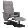 Reclining massage armchair with footrest in gray synthetic leather by , Armchairs - Ref: Foro24-356519, Price: 181,11 €, Disc...