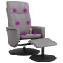 Sillón de masaje reclinable con reposapiés cuero sintético gris de , Sillones - Ref: Foro24-356519, Precio: 181,11 €, Descuen...