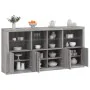 Aparador con luces LED gris Sonoma 202x37x100 cm de , Aparadores - Ref: Foro24-3209161, Precio: 324,91 €, Descuento: %