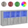 Aparador con luces LED gris Sonoma 202x37x100 cm de , Aparadores - Ref: Foro24-3209161, Precio: 324,91 €, Descuento: %