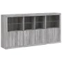 Aparador con luces LED gris Sonoma 202x37x100 cm de , Aparadores - Ref: Foro24-3209161, Precio: 324,91 €, Descuento: %