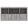 Aparador con luces LED gris Sonoma 202x37x100 cm de , Aparadores - Ref: Foro24-3209161, Precio: 324,91 €, Descuento: %