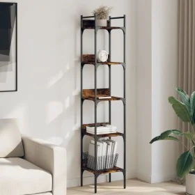 Librería de 5 estantes madera roble ahumado 35x30x174 cm de , Librerías y estanterías - Ref: Foro24-838855, Precio: 56,79 €, ...