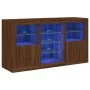 Aparador con luces LED marrón roble 123x37x67 cm de , Aparadores - Ref: Foro24-3209085, Precio: 147,96 €, Descuento: %