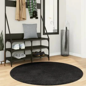 Alfombra de pelo corto suave lavable HUARTE negro Ø 120 cm de , Alfombras - Ref: Foro24-375124, Precio: 57,68 €, Descuento: %