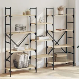 Regal aus Sonoma-Eichen-Ingenieurholz 160x28,5x136,5 cm von , Bücherregale und Regale - Ref: Foro24-838874, Preis: 103,41 €, ...