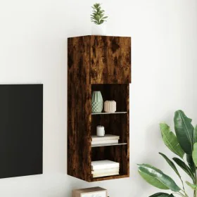 Mueble para TV con luces LED roble ahumado 30,5x30x90 cm de , Muebles TV - Ref: Foro24-837009, Precio: 52,02 €, Descuento: %