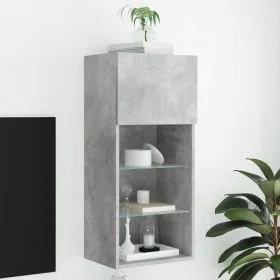 TV-Möbel mit LED-Lichtern in Betongrau, 40,5x30x90 cm. von , TV-Möbel - Ref: Foro24-837049, Preis: 58,66 €, Rabatt: %