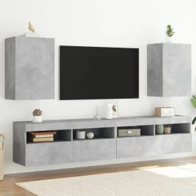 Muebles de TV de pared 2 uds madera gris hormigón 40,5x30x60 cm de , Muebles TV - Ref: Foro24-836917, Precio: 78,54 €, Descue...