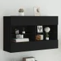 Mueble de TV de pared con luces LED negro 98,5x30x60,5 cm de , Muebles TV - Ref: Foro24-837107, Precio: 103,49 €, Descuento: %