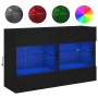 Mueble de TV de pared con luces LED negro 98,5x30x60,5 cm de , Muebles TV - Ref: Foro24-837107, Precio: 103,49 €, Descuento: %