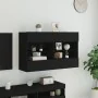 Mueble de TV de pared con luces LED negro 98,5x30x60,5 cm de , Muebles TV - Ref: Foro24-837107, Precio: 103,49 €, Descuento: %