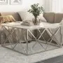 Silver stainless steel and tempered glass coffee table by , Coffee table - Ref: Foro24-349979, Price: 235,83 €, Discount: %