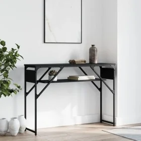 Mesa consola con estante madera ingeniería negra 105x30x75 cm de , Mesas auxiliares - Ref: Foro24-837792, Precio: 45,15 €, De...