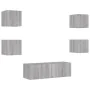 Muebles de TV de pared con luces LED 5 piezas gris Sonoma de , Muebles TV - Ref: Foro24-3216865, Precio: 166,87 €, Descuento: %