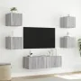 Muebles de TV de pared con luces LED 5 piezas gris Sonoma de , Muebles TV - Ref: Foro24-3216865, Precio: 166,87 €, Descuento: %