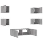 Muebles de TV de pared con luces LED 5 piezas gris Sonoma de , Muebles TV - Ref: Foro24-3216865, Precio: 166,87 €, Descuento: %