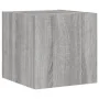 Muebles de TV de pared con luces LED 4 piezas gris Sonoma de , Muebles TV - Ref: Foro24-3216886, Precio: 173,03 €, Descuento: %