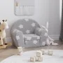 Kinder-Schlafsofa aus weichem hellgrauem Plüsch mit Sternen von , Baby- und Kleinkindmöbel - Ref: Foro24-356992, Preis: 49,44...