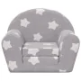 Kinder-Schlafsofa aus weichem hellgrauem Plüsch mit Sternen von , Baby- und Kleinkindmöbel - Ref: Foro24-356992, Preis: 49,44...